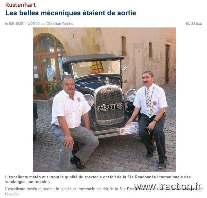 2011_rustenhart (158).jpg - 02/10/2011 - 68740 RUSTENHART 31ème Randonnée Internationale des Vendanges - Coupure de Presse